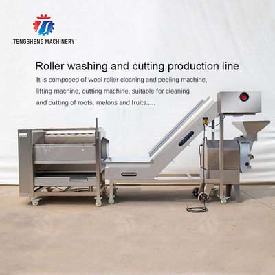 Roller washing and cutting production line Fruit Vegetable FOOD processing production Machine