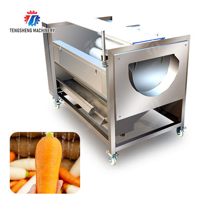 Ginger Potato Carrot Taro Sweet potato Yam Saiko persimmon Papaya Brush cleaning and peeling machine Wash Washer Washing Cleaning Dryer Frozen  processing production Destoning