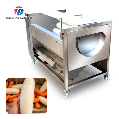 Ginger Potato Carrot Taro Sweet potato Yam Saiko persimmon Papaya Brush cleaning and peeling machine Wash Washer Washing Cleaning Dryer Frozen  processing production Destoning